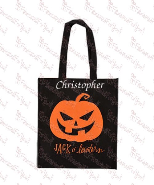 Jack o Lantern Black Trick or Treat Bag