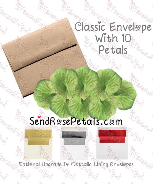 10 Silk Green Rose Petals