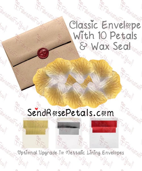 10 Silk Orange Fade Rose Petals With Wax Seal