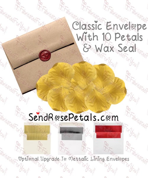 10 Silk Orange Rose Petals With Wax Seal