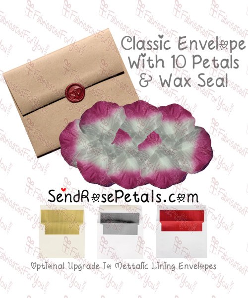 10 Silk Pink Fade Rose Petals With Wax Seal