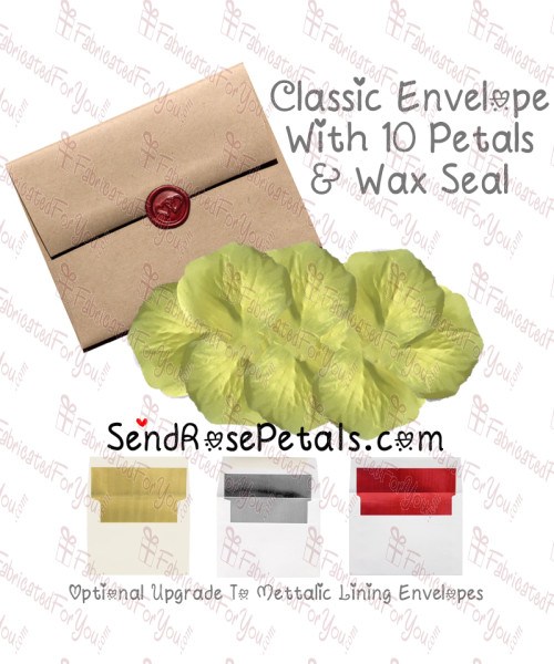 10 Silk Yellow Rose Petals With Wax Seal