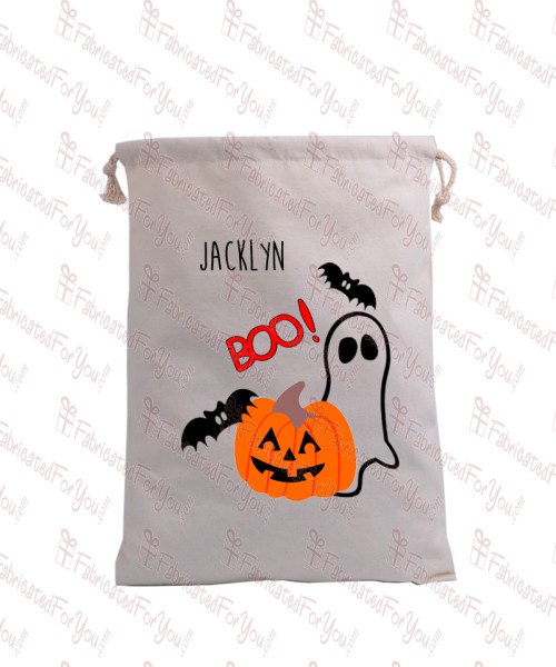 BOO with Ghost, Pumpkin & Bat Trick or Treat Bag
