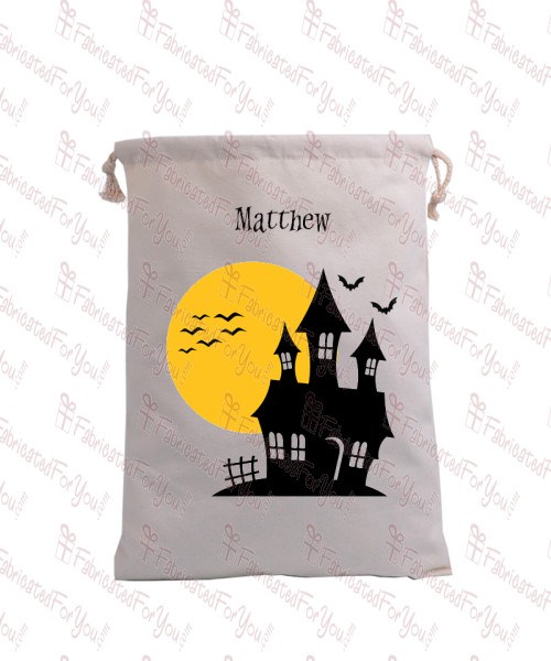 Haunted House with Moon Trick or Treat Bag