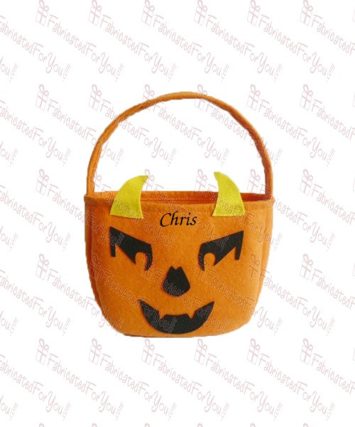 Evil Pumpkin Felt Bucket