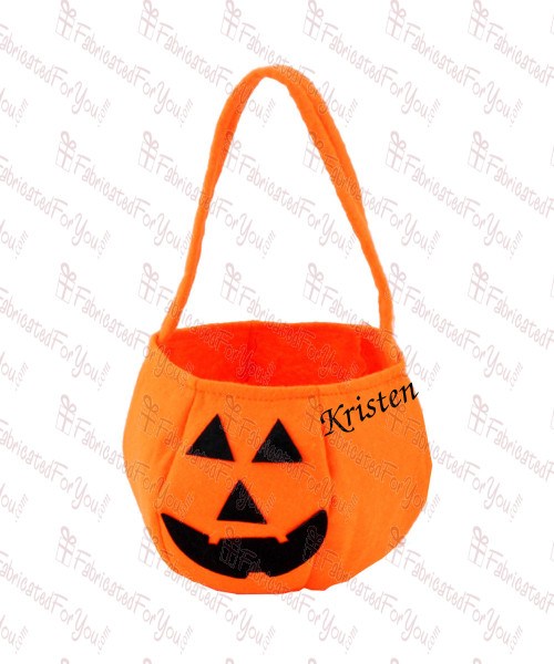 Classic Pumpkin Felt Bucket