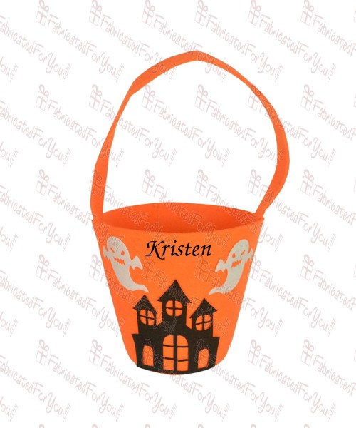 Ghost & Haunted House Felt Bucket