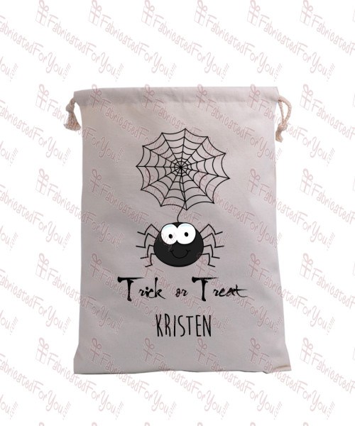 Cute Spider With Web Trick or Treat Bag