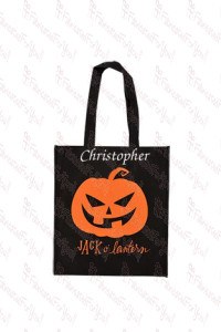 Jack o Lantern Black Trick or Treat Bag