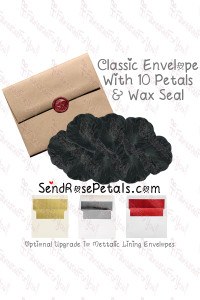 10 Silk Black Rose Petals With Wax Seal