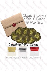 10 Silk Gold Rose Petals With Wax Seal