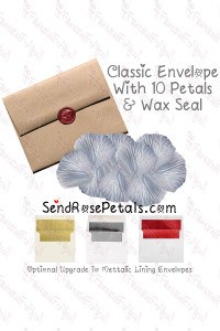 10 Silk Light Blue Rose Petals With Wax Seal