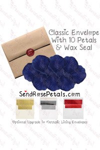 10 Silk Navy Blue Rose Petals With Wax Seal