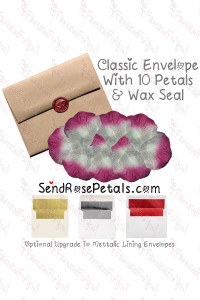 10 Silk Pink Fade Rose Petals With Wax Seal