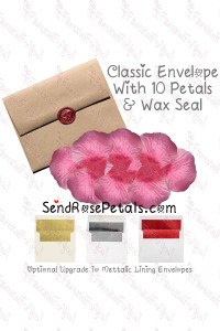 10 Silk Rose Pink Rose Petals With Wax Seal