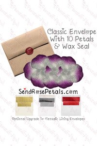10 Silk Purple Fade Rose Petals With Wax Seal