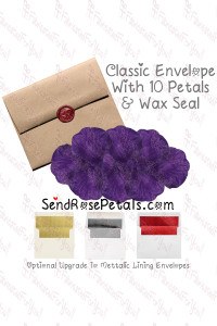 10 Silk Purple Rose Petals With Wax Seal