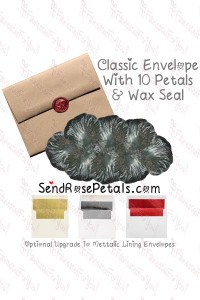 10 Silk Silver Rose Petals With Wax Seal