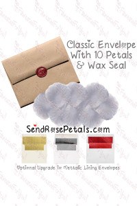 10 Silk White Rose Petals With Wax Seal