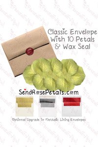 10 Silk Yellow Rose Petals With Wax Seal