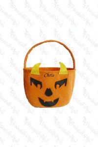 Evil Pumpkin Felt Bucket