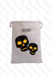 2 Skulls Trick or Treat Bag