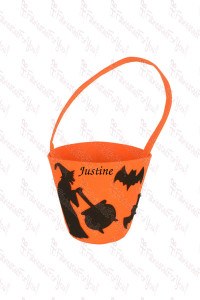 Witch and Cauldron Felt Bucket