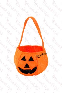 Classic Pumpkin Felt Bucket