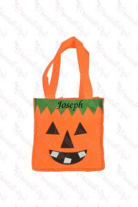 Square Pumpkin Green Top Felt Bucket